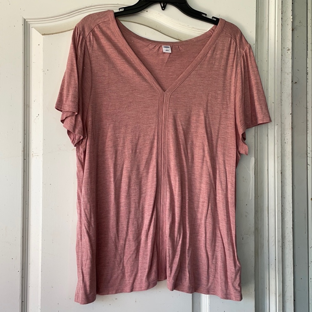 3/$15 Pink shimmery top Old Navy Large